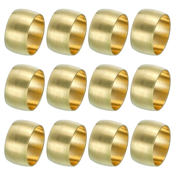 Uxcell 10mm ID Compression Sleeve Ferrules, 12Pcs Brass Sleeve Ferrules Compression Fitting Assortment Kit