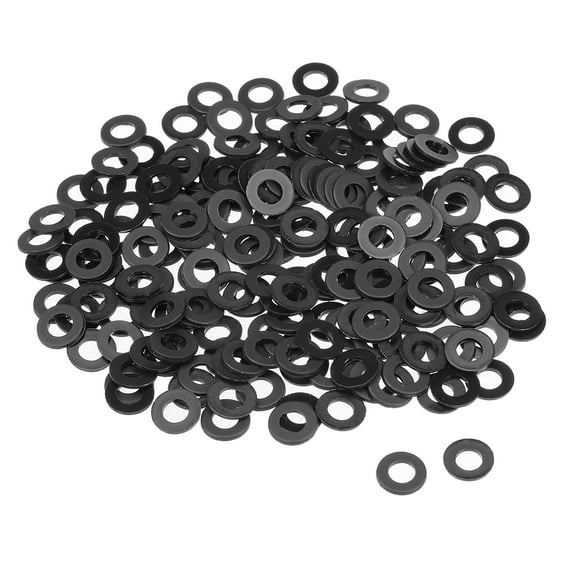 Uxcell 10mm O.D. 1mm Thick Nylon Flat Washers for 5mm ID Screw Bolt, Black 200 Count