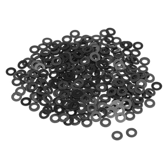 Uxcell 10mm O.D. 1mm Thick Nylon Flat Washers for 5mm ID Screw Bolt, Black 300 Count