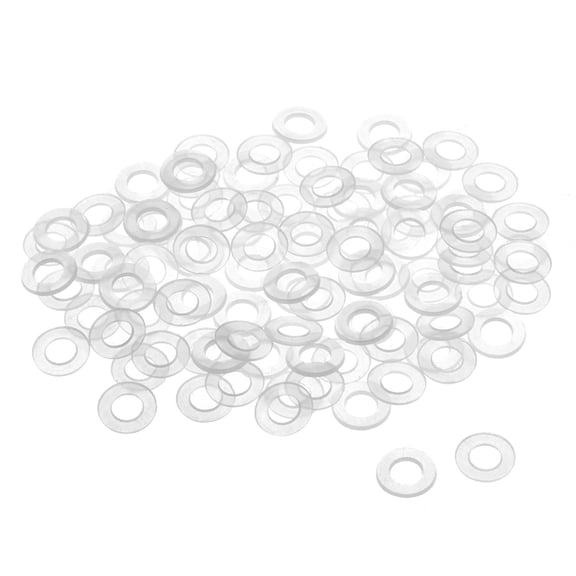 Uxcell 10mm O.D. 5mm I.D. 1mm Thick Nylon Flat Washers for M5 Screw Bolt, 200 Count