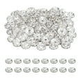 thumbnail image 1 of Uxcell 10mm Rondelle Spacer Bead, 200 Pcs Crystal Rhinestone Loose Bead Spacers for Jewelry Making, Silver, 1 of 6
