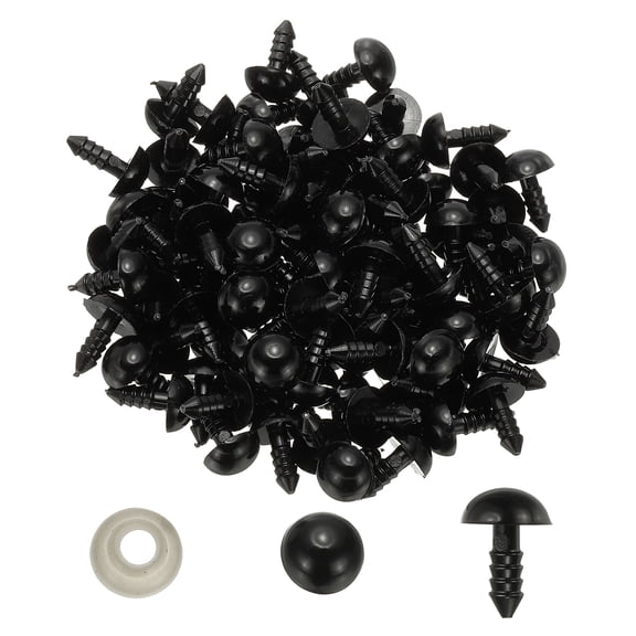 Uxcell 10mm Safety Eyes, 100 Set Plastic Craft Eyes with Washers for Stuffed Animals DIY Craft
