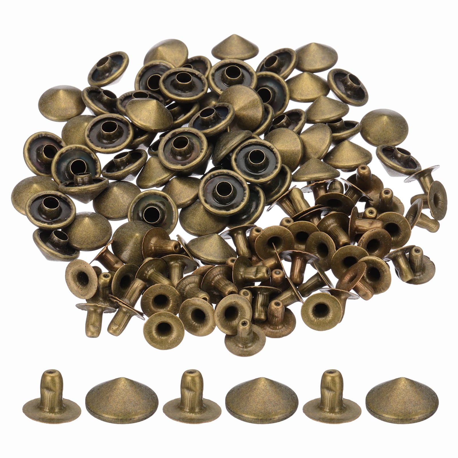 Uxcell 10mm Spike Rivets, 60 Sets Square Studs Rivet Rapid Punk Spikes ...
