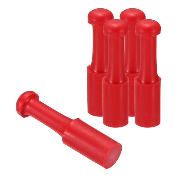 Uxcell 10mm Stamp Rubber Round Handle, 5 Pack Rubber Knobs Stamp Mounts Drawer Pulls Scrapbooking, Red