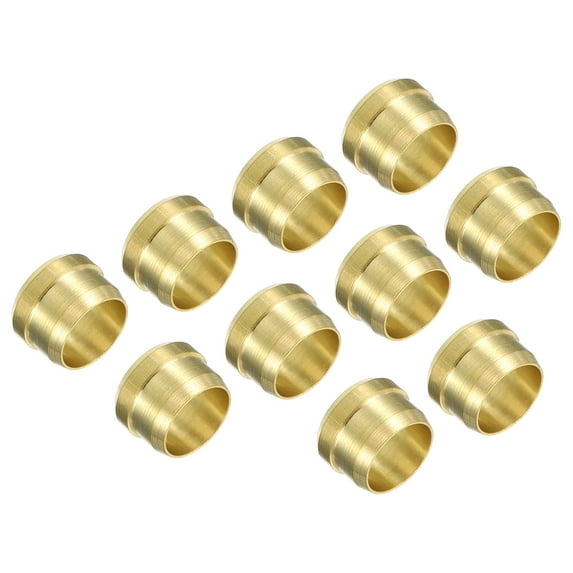 Uxcell 10mm Tube OD Brass Compression Sleeves Ferrules 10 Pack Brass Compression Fitting Assortment Kit