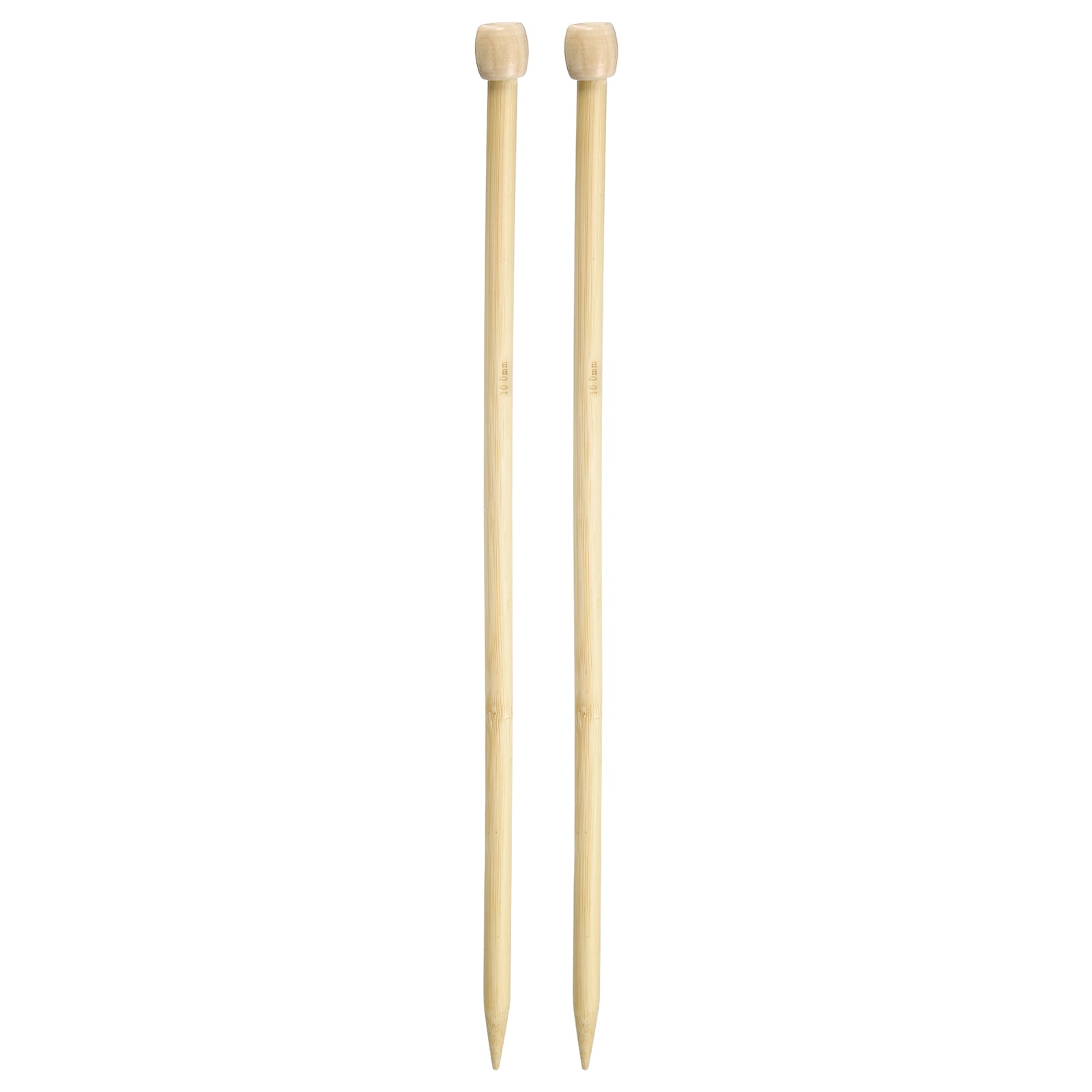 Uxcell 10mm US Size 15 Bamboo Knitting Needle Straight Single Pointed