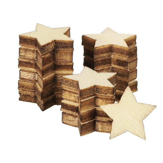 Uxcell 10mm Wooden Stars, 200 Pack Unfinished Wood Stars Blank Wooden Cutouts Ornaments Natural Wood Pieces