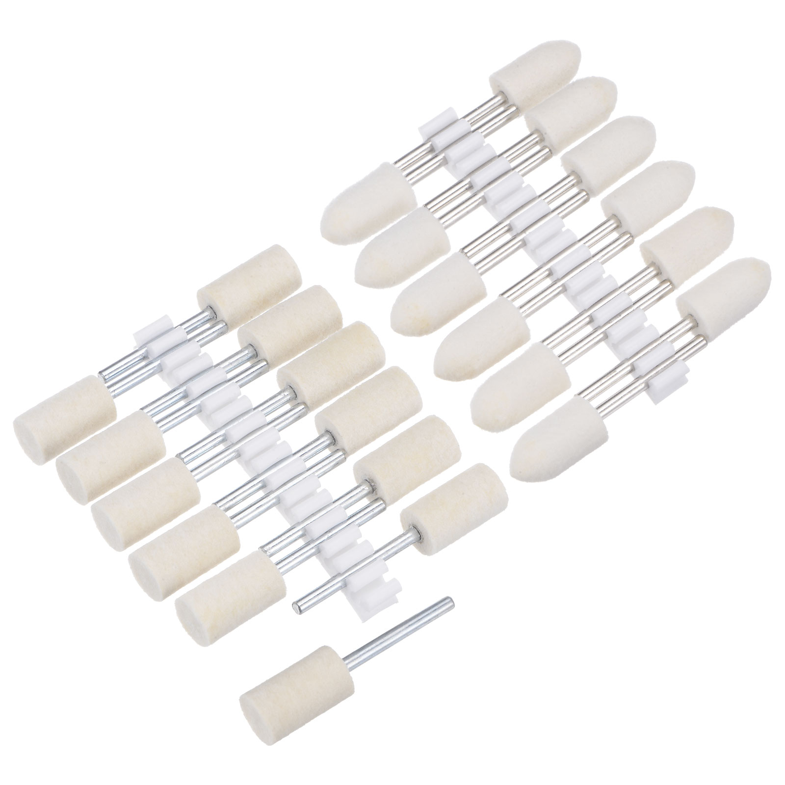 Uxcell 12mm Wool Felt Mounted Points Conical Polishing Bits Burrs