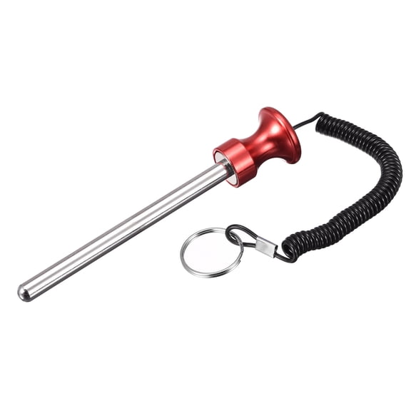 Uxcell 10mm x 105mm Weight Stack Pin with Pull Rope Magnetic Strength Training Equipment Accessories Red