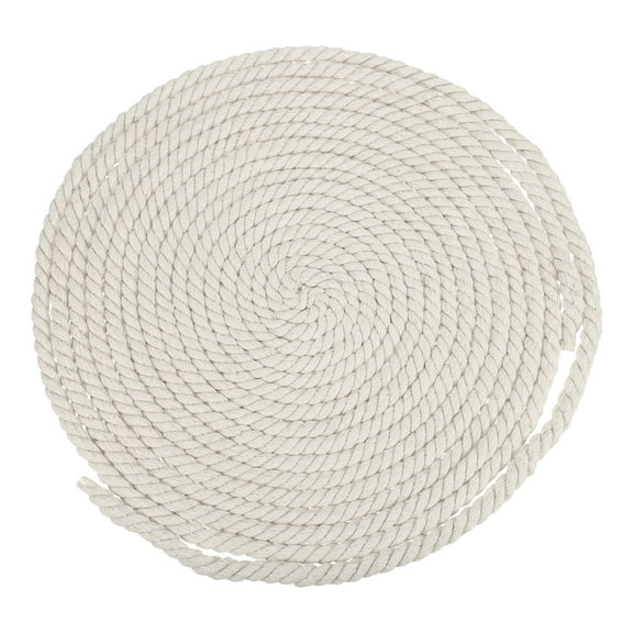 Uxcell 10mm x 32.8 Feet White Cotton Rope,3 Strand Clothes Line Outdoors,Thick Macrame Cord for DIY Wall Hanging Plant Hanger Knotting Clothesline