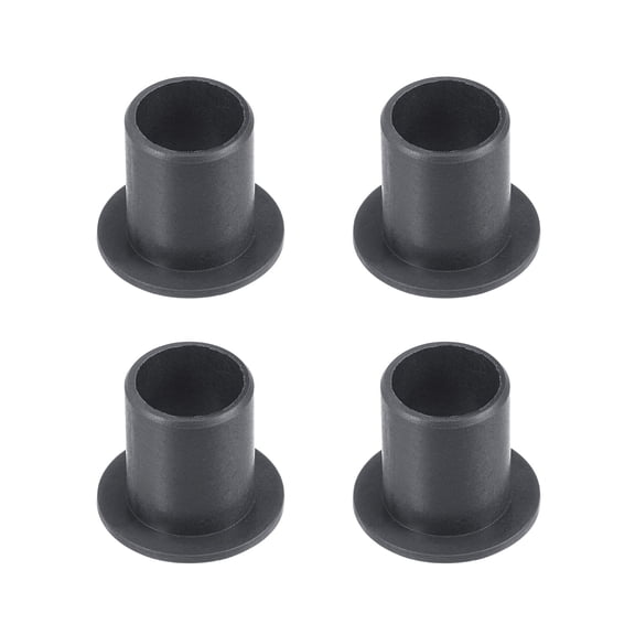 Uxcell 10mmx12mmx15mm Flanged Sleeve Bearings POM Wrapped Oilless Bushings Black 4 Pack