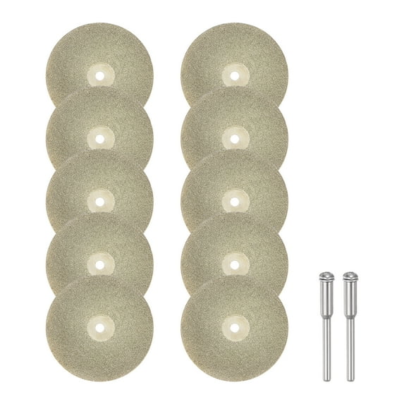 Uxcell 10pack Diamond Cutting Wheel 40mm Full Sand Cut Off Discs Diamond Coated Wheel with 2pack 3mm Mandrel