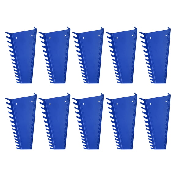Uxcell 10pack Metal Wrench Organizer, 130-Slot, Wrench Holder Rack Tray Storage, Fit Metric & SAE Wrenches, Blue