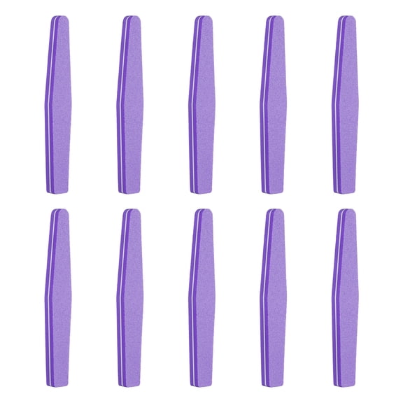 Uxcell 10pack Nail Files and Buffers, 100/180 Grit Double Side Sponge Buffing Nail File for Professional Manicure Acrylic Nails, Natural Nails, Purple