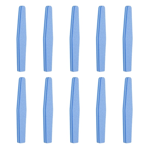 Uxcell 10pack Nail Files and Buffers, 100/180 Grit Double Side Sponge Buffing Nail File for Professional Manicure Acrylic Nails, Natural Nails, Blue