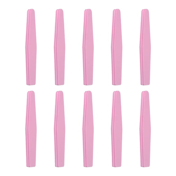 Uxcell 10pack Nail Files and Buffers, 100/180 Grit Double Side Sponge Buffing Nail File for Professional Manicure Acrylic Nails, Natural Nails, Pink