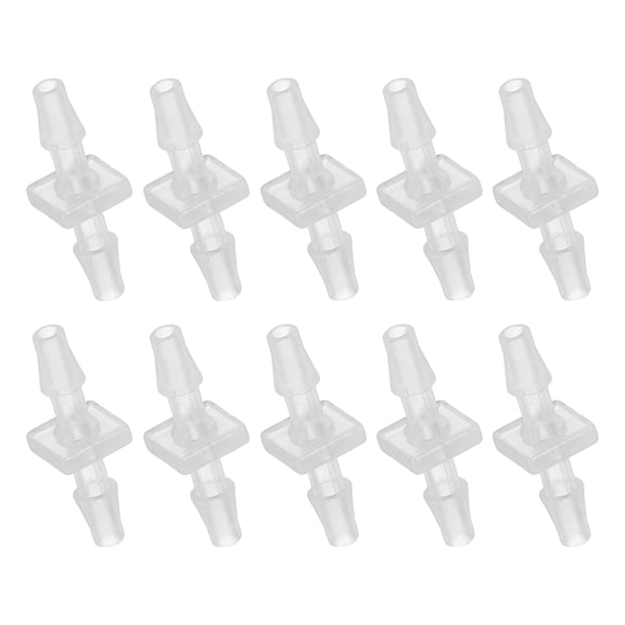 Uxcell 10pack Plastic Hose Barb Fitting, 1/8" Barbed Hose Pipe Fitting Splicer Mender Joint Adapter for Water Liquid Fuel Line Tube, Clear