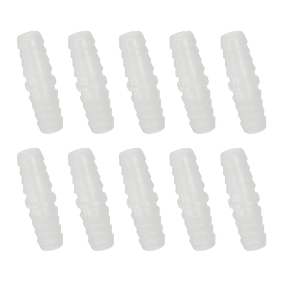 Uxcell 10pack Plastic Hose Barb Fitting, 2/5" Barbed Hose Pipe Fitting Splicer Mender Joint Adapter for Water Liquid Fuel Line Tube, White