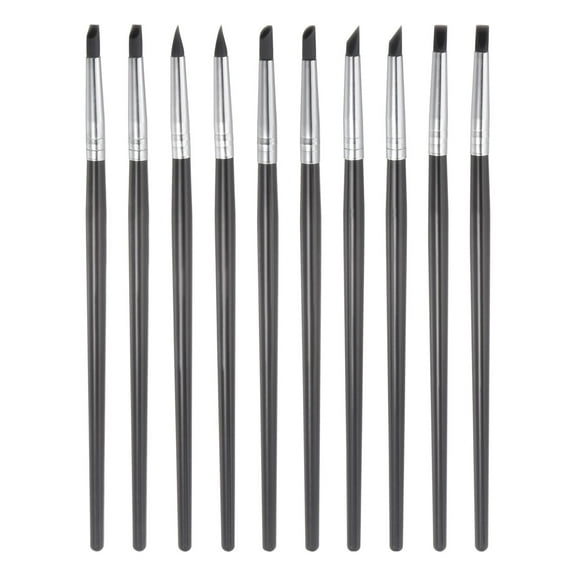 Uxcell 10pack Silicone Clay Sculpting Tool Clay Sculpting Shaper Rubber Tip Shaping Pen Pottery Black
