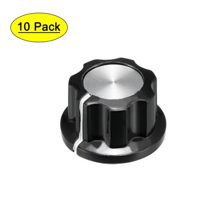 Uxcell 10packs 19.5x11.5mm Silver Tone Top Potentiometer Volume Control Rotary Knobs