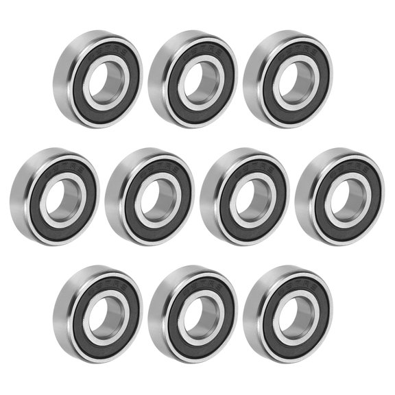 Uxcell 10pcs 0.2" x 0.67" x 0.28" Deep Groove Ball Bearing, Double Rubber Shield Bearings Pulley Bearing Wheel