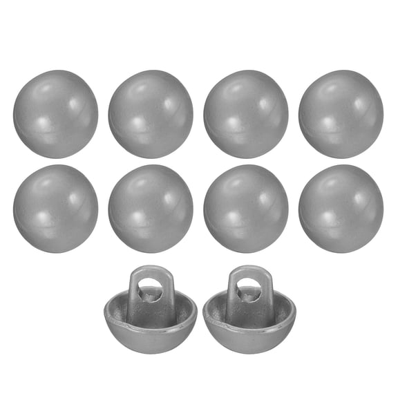 Uxcell 10pcs 14L Metal Round Flat Sewing Buttons 9mm 11/32" Single Hole Craft Replacement Button for Men Women Suit Woolen Coat Shirt Trousers Sewing Crafts, Grey