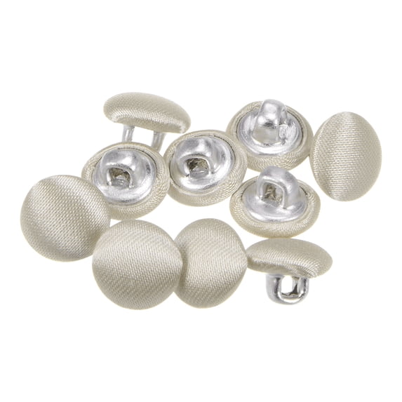 Uxcell 10pcs 16L Fabric Cloth Covered Button 10mm Metal Round Sewing Buttons for Suits Dress Blouses, Yellow