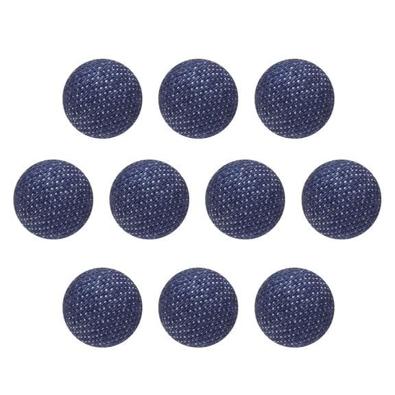 Uxcell 10pcs 18L Fabric Cloth Covered Button 11.5mm 15/32" Plastic Shank Round Sewing DIY Buttons Craft Replacement Button for Sewing Clothing Suits Coats Blouses Sweaters, Deep Blue