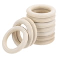 thumbnail image 1 of Uxcell Unfinished Wooden Rings Smooth Natural Woods Macrame Rings for DIY Crafts Knitting Decoration 2.6" 10 Pcs, 1 of 6
