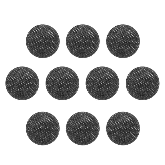 Uxcell 10pcs 20L Fabric Cloth Covered Button 12.5mm 1/2" Plastic Shank Round Sewing DIY Buttons Craft Replacement Button for Sewing Clothing Suits Coats Blouses Sweaters, Black