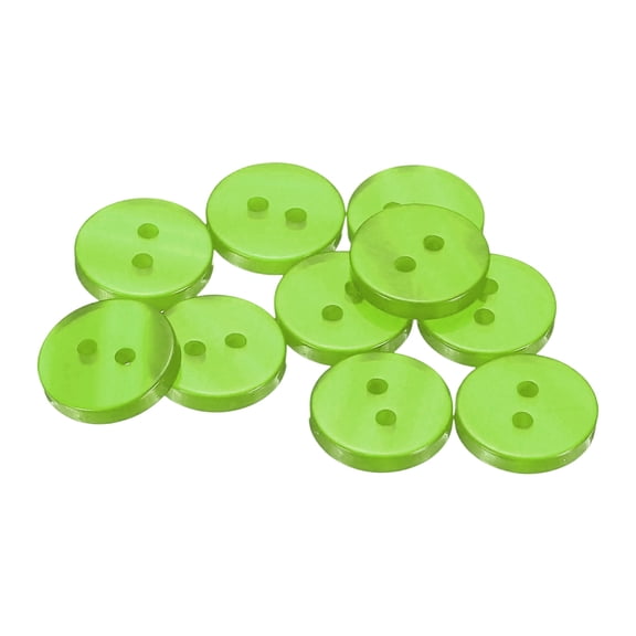 Uxcell 10pcs 20L Sewing Buttons 1/2"(12.5mm) Resin Round Flat 2-Hole Craft Clothing Replacement Button for Coats Sewing Clothing and DIY, Green