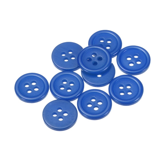 Uxcell 10Pcs 20L Sewing Buttons 1/2"(12.5mm) Resin Round Flat 4-Hole Craft Buttons for Sewing Clothing DIY, Dark Blue