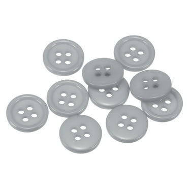 Uxcell 10pcs 20L Sewing Buttons 1/2"(12.5mm) Resin Round Flat 4-Hole Craft Buttons for Sewing Clothing and DIY, Gray