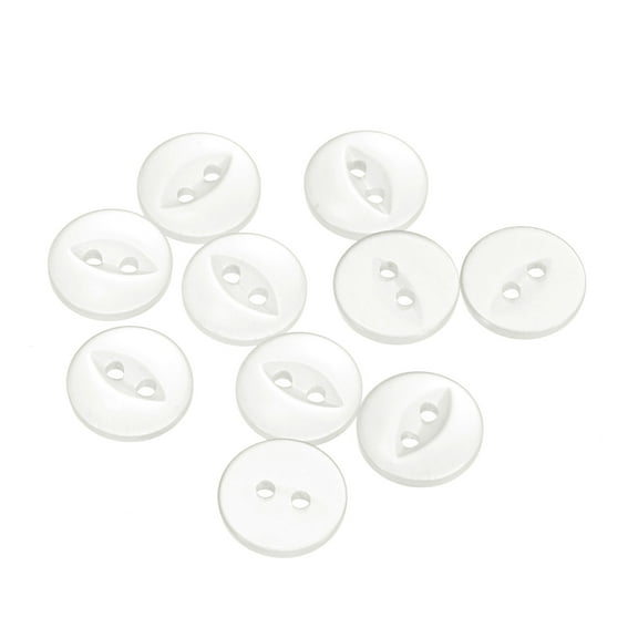 Uxcell 10pcs 20L White Round Sewing Buttons 12.5mm 1/2" Resin 2-Hole Fish Eye Craft Replacement Button