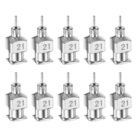 Uxcell 10pcs 21G Stainless Steel Dispensing Needles, 1/8" Glue Needle Tube Blunt Tip