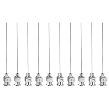 Uxcell 10pcs 21G Stainless Steel Dispensing Needles, 2" Glue Needle Tube Blunt Tip