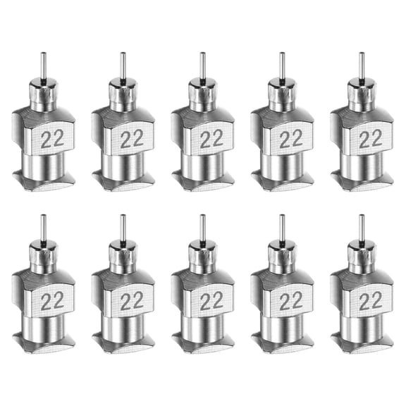 Uxcell 10pcs 22G Stainless Steel Dispensing Needles, 1/8" Glue Needle Tube Blunt Tip