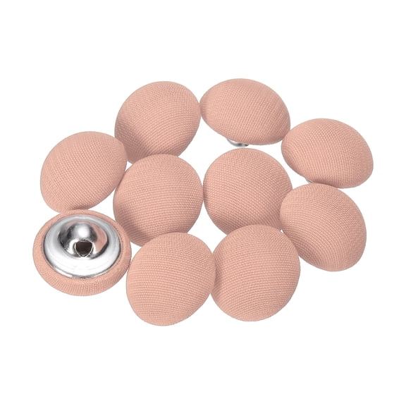 Uxcell 10pcs 24L Fabric Cloth Covered Button 15mm 5/8" Metal Shank Round Sewing DIY Buttons Craft Replacement Button for Sewing Clothing Suits Coats Blouses Sweaters, Light Red
