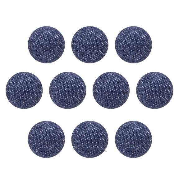 Uxcell 10pcs 24L Fabric Cloth Covered Button 15mm 5/8" Plastic Shank Round Sewing DIY Buttons Craft Replacement Button for Sewing Clothing Suits Coats Blouses Sweaters, Deep Blue