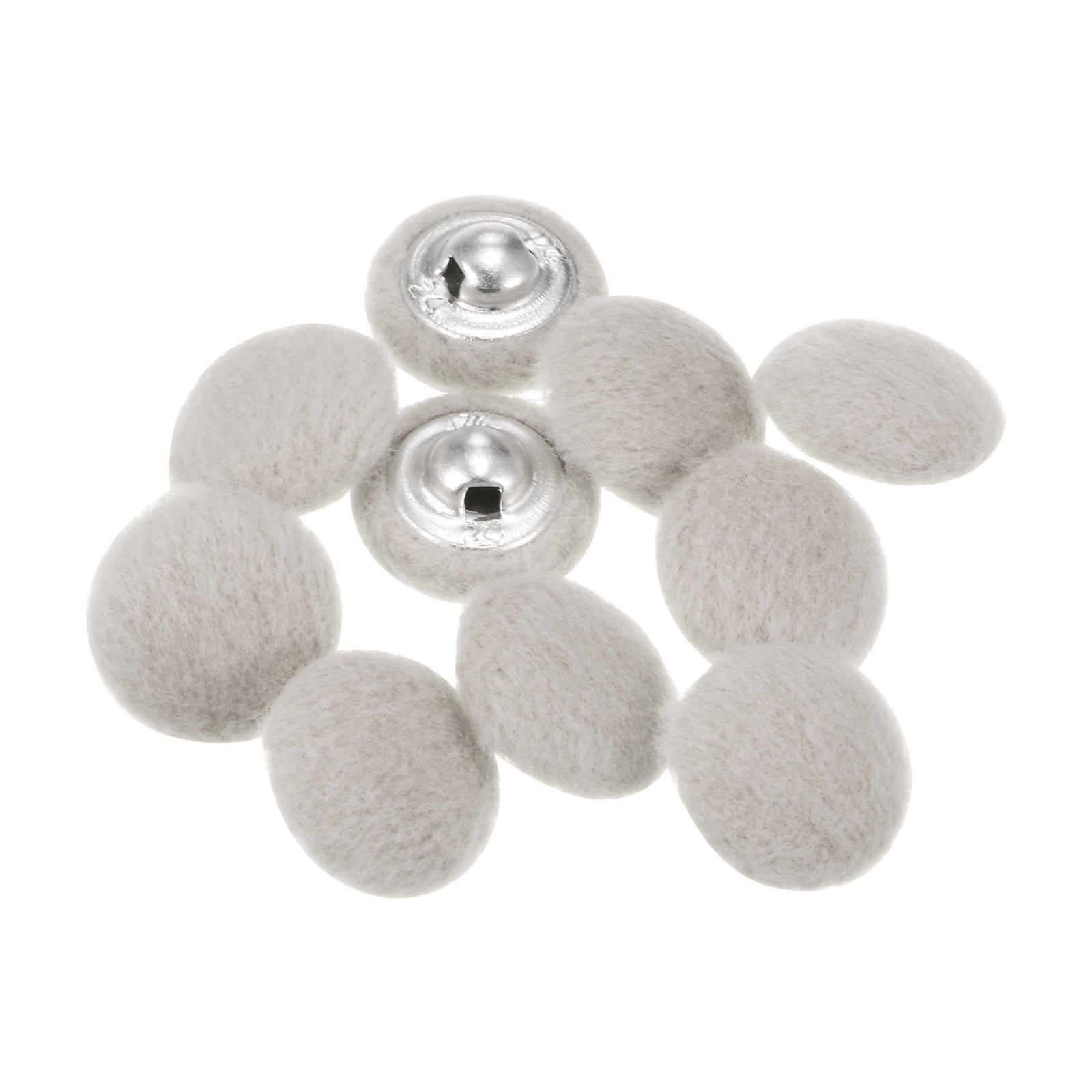 Uxcell 10pcs 24L Fabric Cloth Covered Button 15mm Round Holes Metal ...