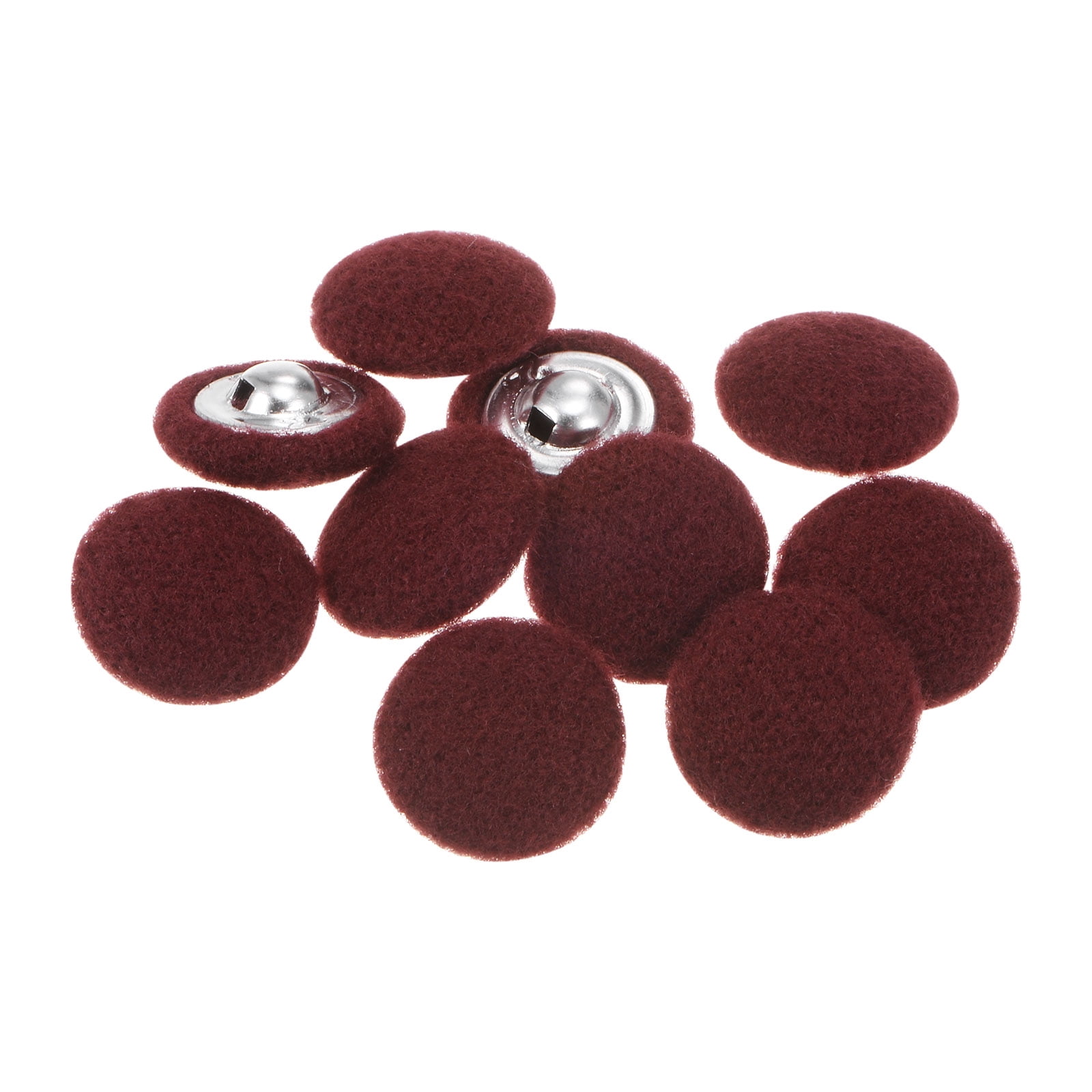 Uxcell 10pcs 24L Fabric Cloth Covered Button 15mm Round Holes Metal ...