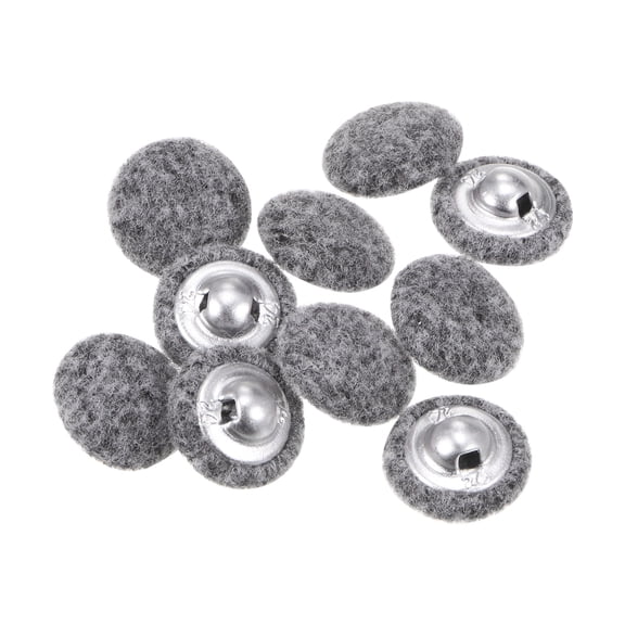 Uxcell 10pcs 24L Fabric Cloth Covered Button 15mm Round Holes Metal Shank Sewing Buttons for Dress Blouses Grey