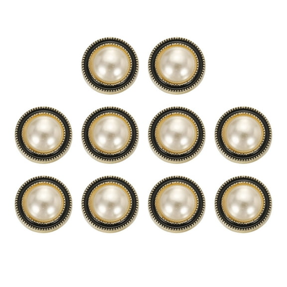 Uxcell 10pcs 24L Gold Faux Pearl Buttons 15mm 5/8" Plastic Round Sewing Button Replacement Craft Fastener for Coats Clothing DIY Decoration Crafts #1
