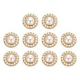 thumbnail image 1 of Uxcell 10pcs 24L Gold Faux Pearl Buttons 15mm 5/8" Plastic Round Sewing Button Replacement Craft Fastener for Coats Clothing DIY Decoration Crafts #5, 1 of 7