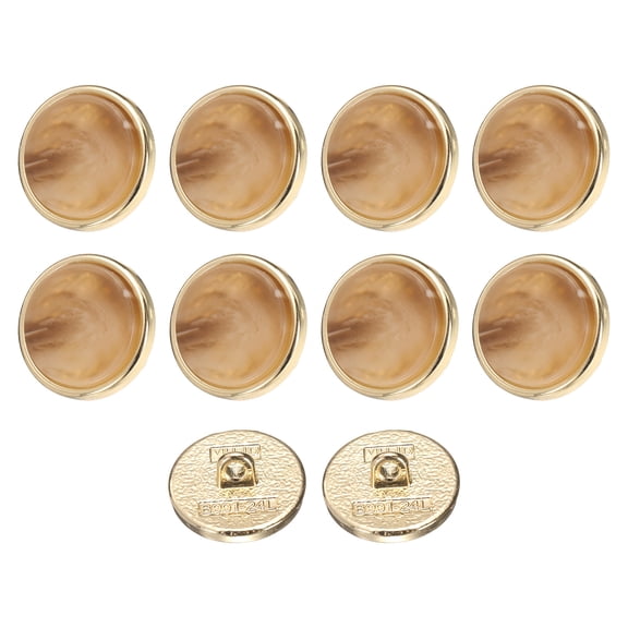 Uxcell 10pcs 24L Metal Pattern Round Sewing Buttons 15mm 5/8" Arrow Pattern Resin Craft Replacement Button for Sewing Clothing and DIY,  Light Brown