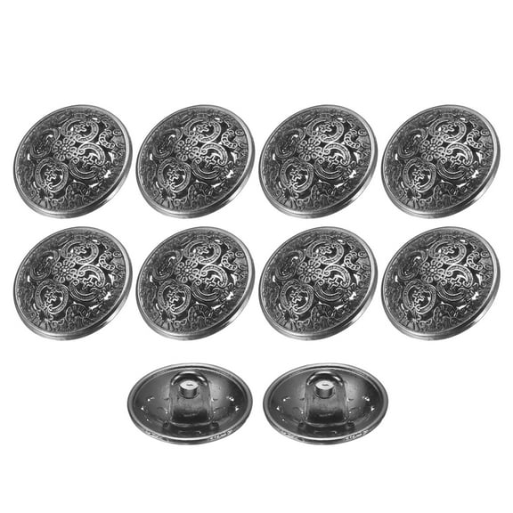 Uxcell 10pcs 24L Metal Round Hollow Sewing Buttons 15mm 5/8" Zinc Alloy Clothes Craft Replacement Button for Men Women Coat Uniform Shirt Suit, Black