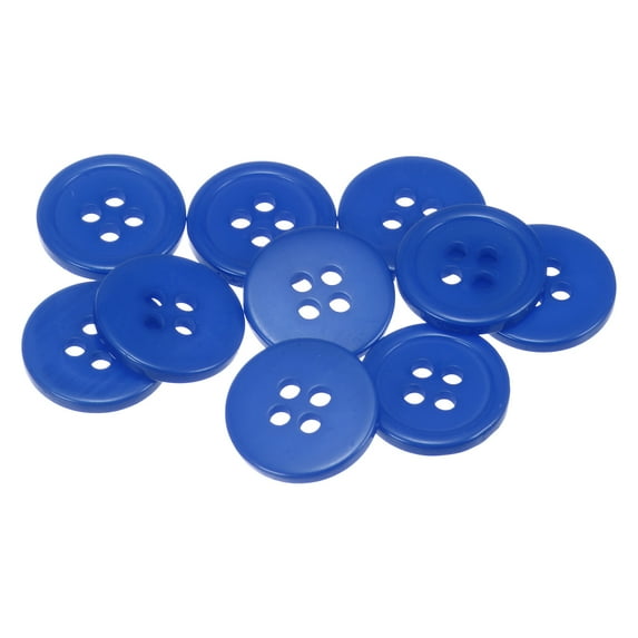 Uxcell 10Pcs 24L Sewing Buttons 5/8"(15mm) Resin Round Flat 4-Hole Craft Buttons for Sewing Clothing DIY, Dark Blue