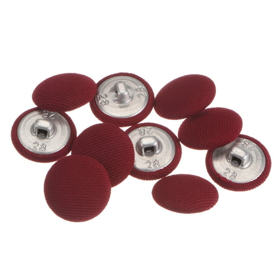 Uxcell 10pcs 28L Fabric Cloth Covered Button 18mm Metal Shank Round Sewing Buttons for Suits Dress Blouses, Caramel