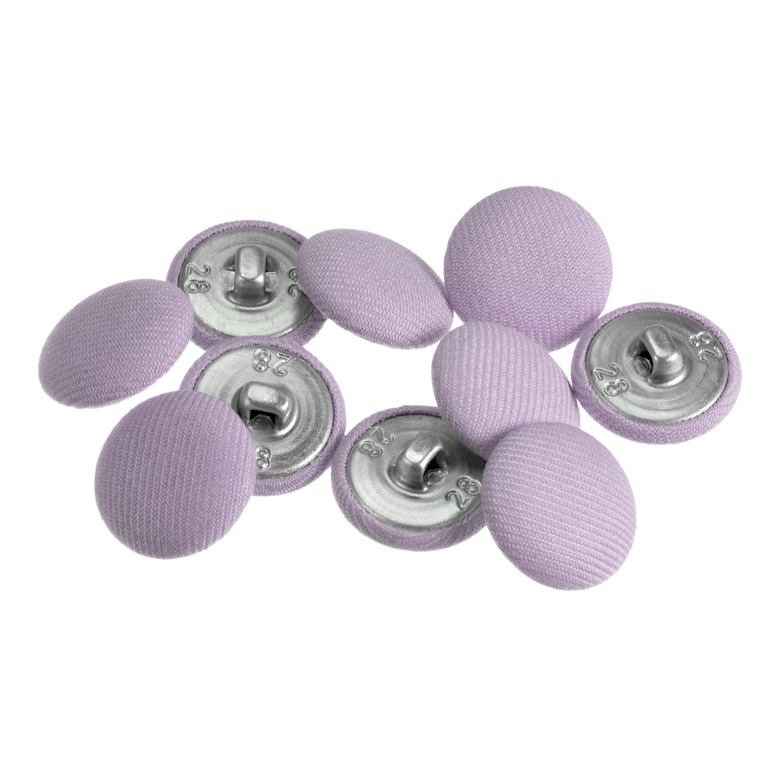 Uxcell 10pcs 28L Fabric Cloth Covered Button 18mm Metal Shank Round ...