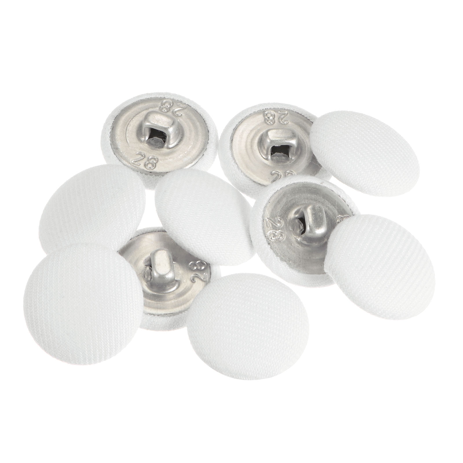 Uxcell 10pcs 28L Fabric Cloth Covered Button 18mm Metal Shank Round ...